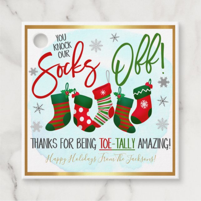 Christmas Sock Gift Tag (Front)