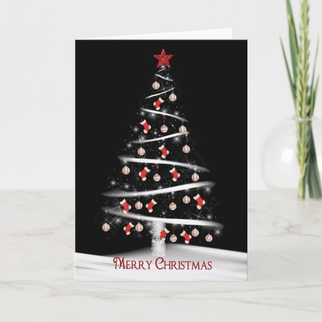 Christmas Socks and Baseball Holiday Card (Front)