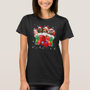Christmas Socks Animals Horse Cow Goat Chicken Pig T-Shirt