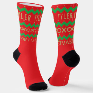 Christmas Socks Chevron Design
