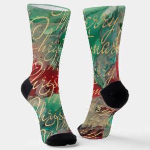 Christmas Socks Gold Writings