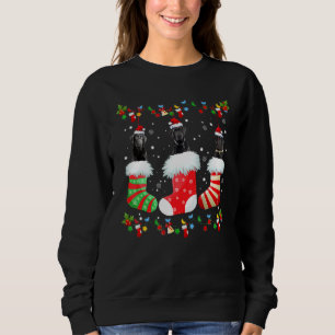 Christmas Socks Lights Santa Black Lab Labrador Do Sweatshirt
