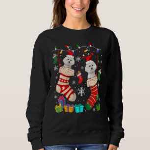 Christmas Socks Pajama Bichon Frise Dog Puppy Sweatshirt