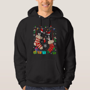 Christmas Socks Pajama Border Collie Dog Puppy Lov Hoodie