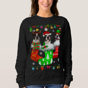 Christmas Socks Pajama Boston Terrier Dog Puppy Lo Sweatshirt