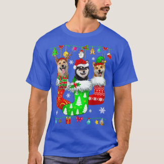 Christmas Socks Pajama Shiba Inu Dog Puppy Lover  T-Shirt