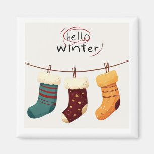 Christmas socks presents magnet
