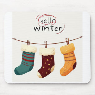 Christmas socks presents mouse pad