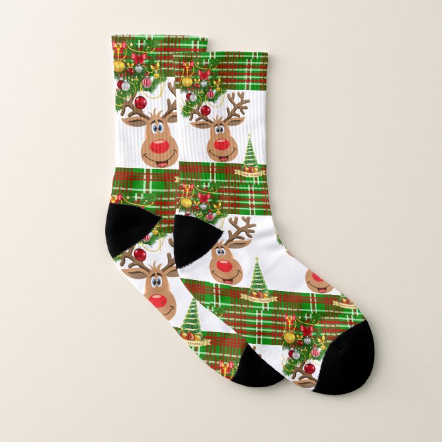 Christmas Socks, Reindeer Socks (Pair)