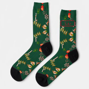 Christmas Socks "Santa's Reindeer Crew Socks