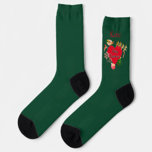 Christmas Socks "Santa's Reindeer HeartsCrew Socks