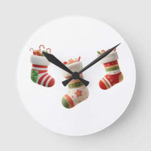 Christmas Socks Set – Cute Holiday Sock Designs Round Clock