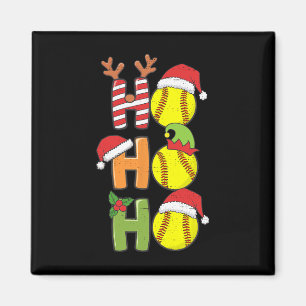 Christmas Softball Ho Ho Ho Softball Xmas Sport Me Magnet