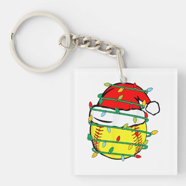 Christmas Softball  Key Ring (Front)