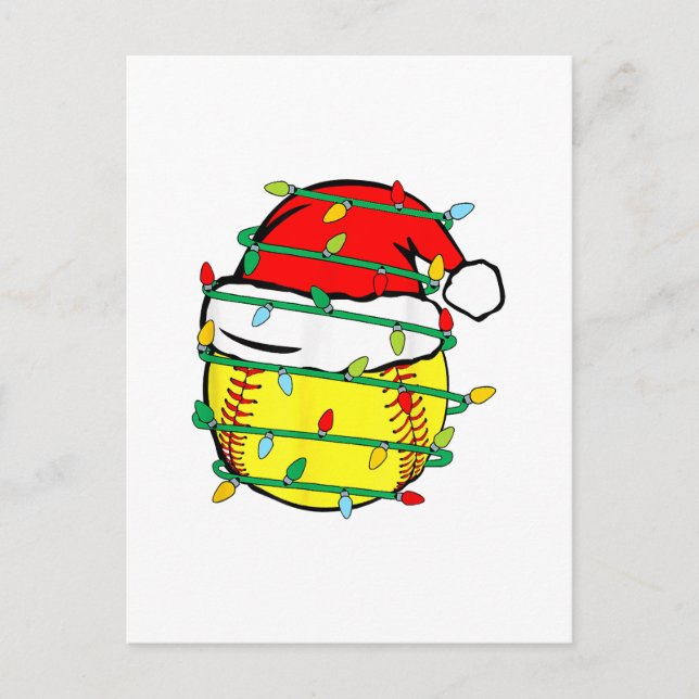 Christmas Softball  Postcard (Front)
