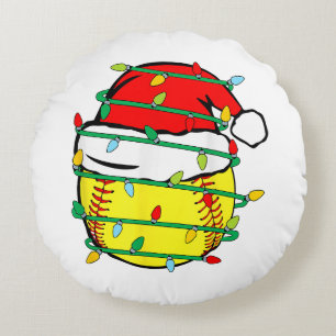 Christmas Softball Round Cushion