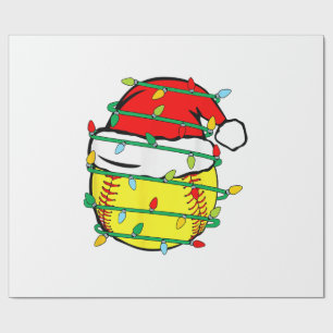 Christmas Softball Wrapping Paper