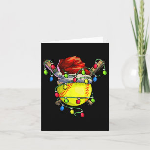Christmas Softball Xmas Christmas Lights Softball  Card