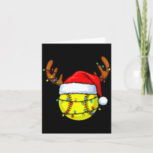 Christmas Softball Xmas Santa Srts Hat Mens Womens Card