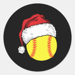 Christmas Softll Ll Santa Hat Xmas Softll Lover  Classic Round Sticker