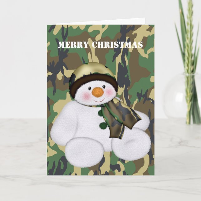 Christmas Soldier Snowman Holiday Card (Front)