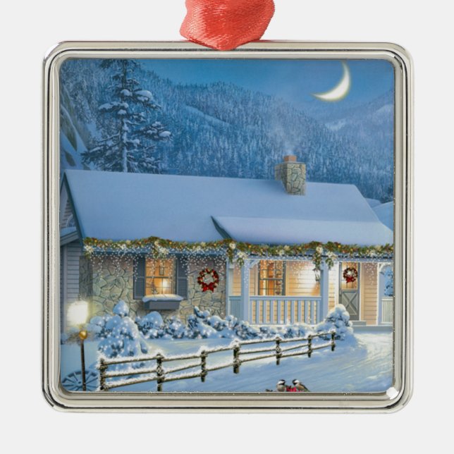 Christmas Solitude Metal Tree Decoration (Front)