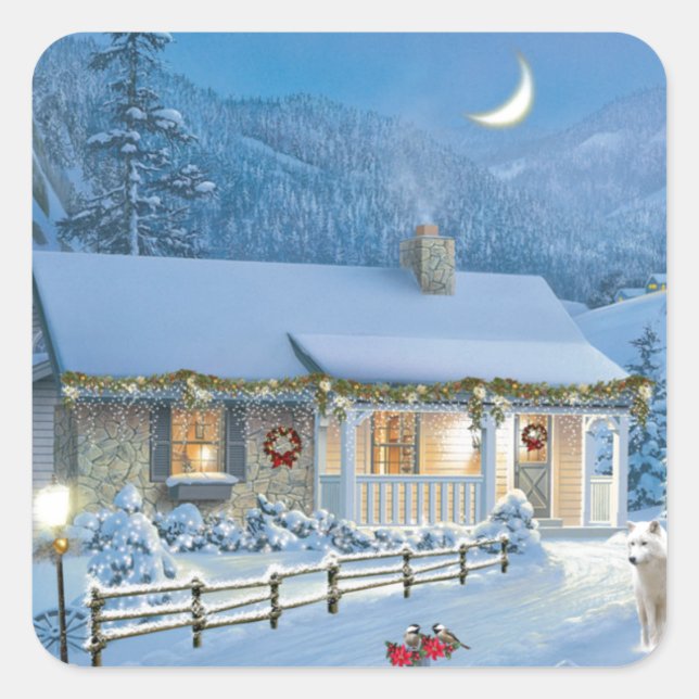 Christmas Solitude Square Sticker (Front)
