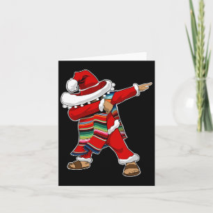 Christmas Sombrero Dabbing Mexican Serape Poncho S Card