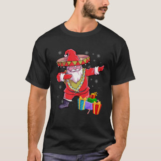 Christmas Sombrero Dabbing Santa Claus Mexican Mer T-Shirt