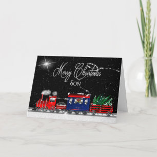 Christmas - SON - Snowy Night-Train Holiday Card