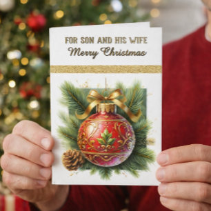 Christmas Son & Wife Holiday Greeting Card