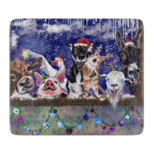 Christmas Song - Animal Party - Happy Cutting Board