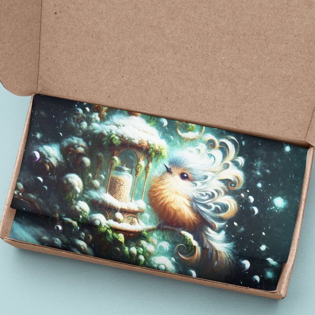 Christmas Song Bird At Holly Feeder Tissue Paper (Creator Uploaded)