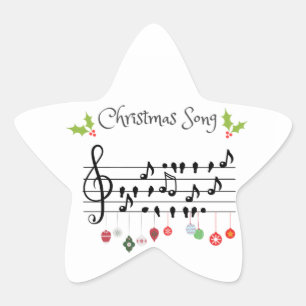 Christmas Song birds singing Star Sticker
