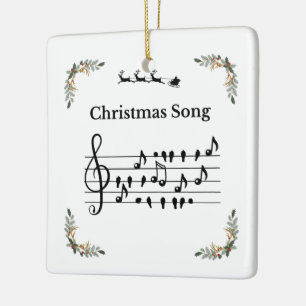Christmas Song Santa  Ceramic Ornament