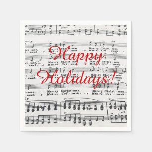 Christmas Song Sheet Music Napkin