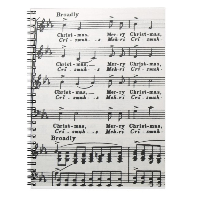 Christmas Song Sheet Music Notebook (Front)
