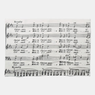 Christmas Song Sheet Music Tea Towel