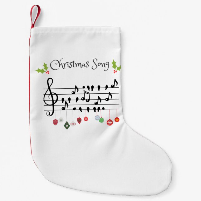 Christmas Song    Small Christmas Stocking (Front)