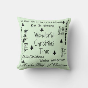 Christmas Songs Holiday Throw Pillow