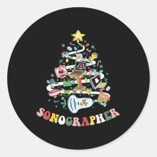 Christmas Sonographer Ultrasound Technologist Xmas Classic Round Sticker