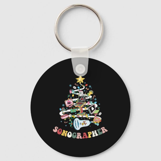 Christmas Sonographer Ultrasound Technologist Xmas Key Ring (Front)