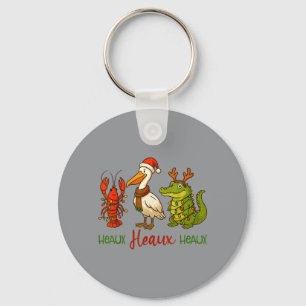 Christmas Southern Crawfish Pelican Alligator Key Ring