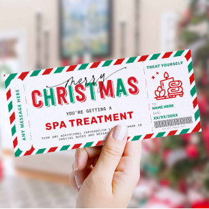 Christmas Spa Gift Voucher Certificate Massage