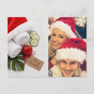 Christmas Spa wishes create your own photo Holiday Postcard