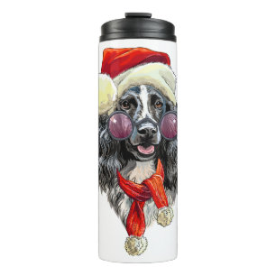 Christmas spaniel dog thermal tumbler
