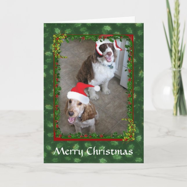 Christmas Spaniel Pets Santa's Helpers Card (Front)