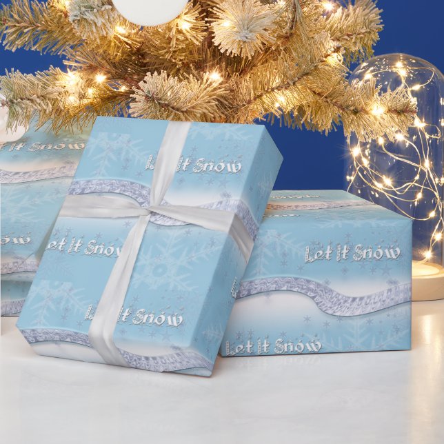Christmas, Sparkle, Let It Snow Wrapping Paper (Holidays)
