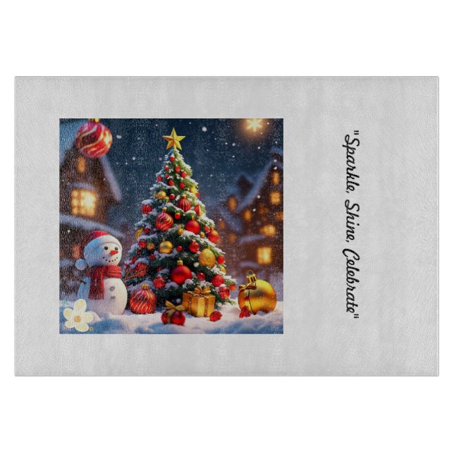 "Christmas Sparkle Time" Cutting Board (Front)