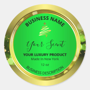 Christmas Sparkles Gold Green Product Labels